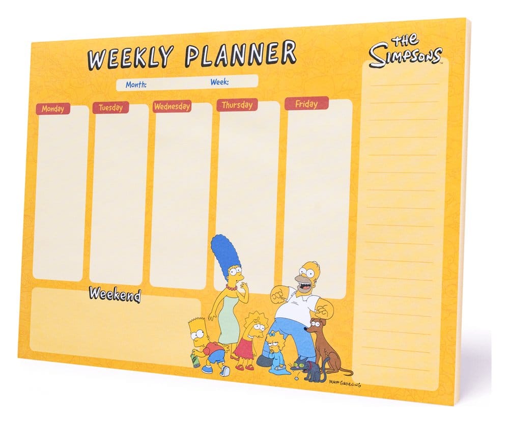 Les Simpson planificateur hebdomadaire A4