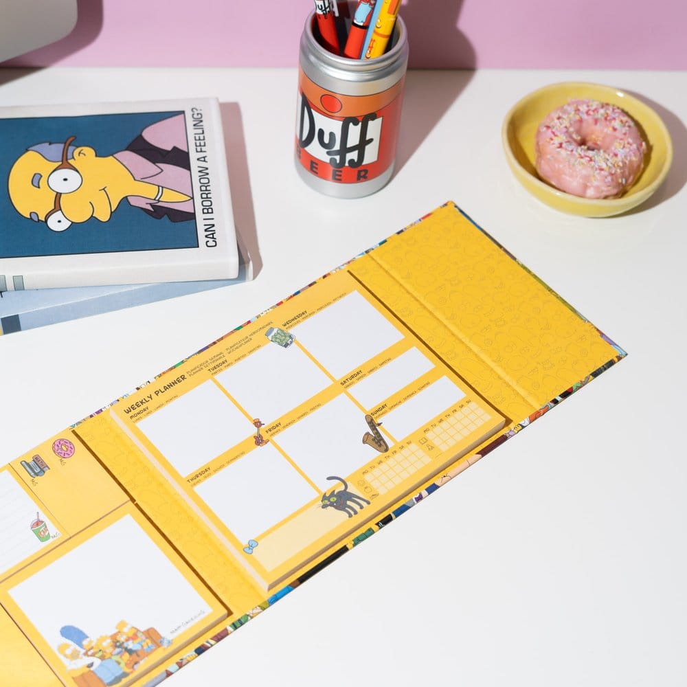 Les Simpson planificateur semainier avec notes adhésives 19 x 17 cm