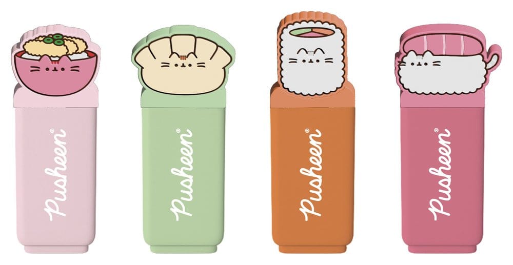 Pusheen Surligneurs avec Topper Sushi Roll Set de 4