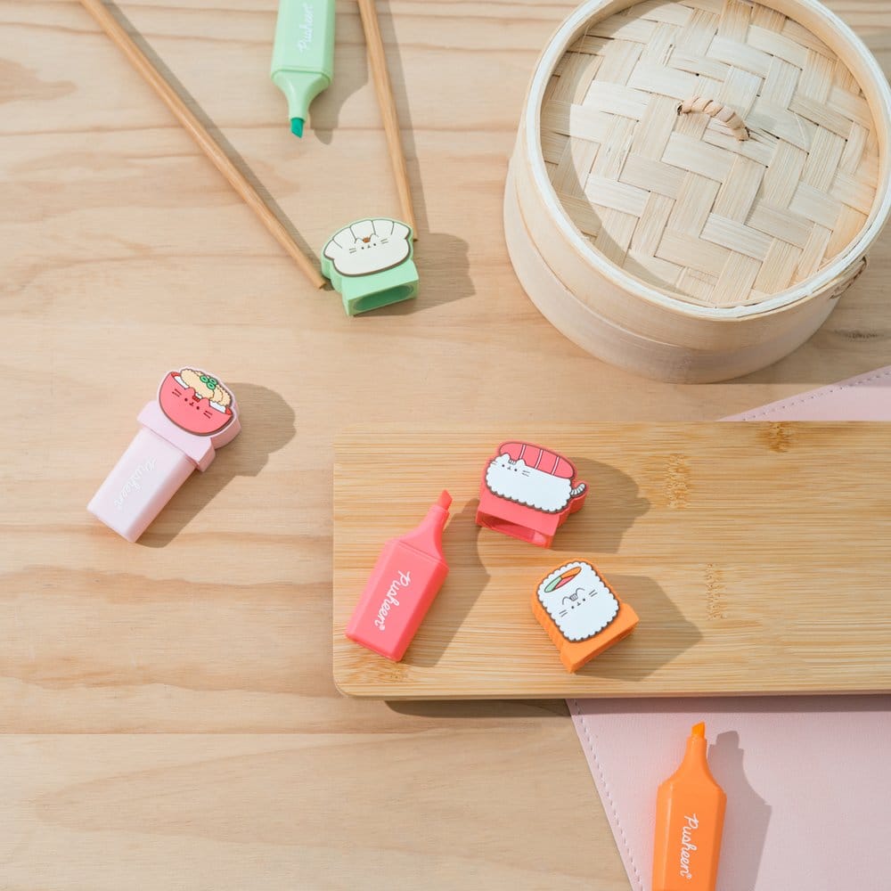 Pusheen Surligneurs avec Topper Sushi Roll Set de 4