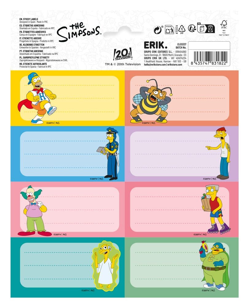 Les Simpson Étiquettes Autocollantes (10)