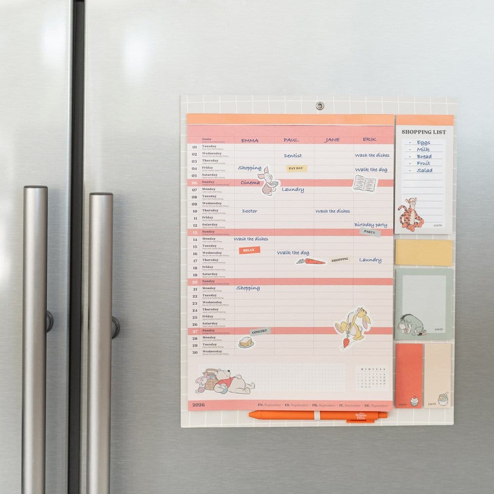 Winnie l'Ourson agenda magnétique 2026/27 30 x 35 cm