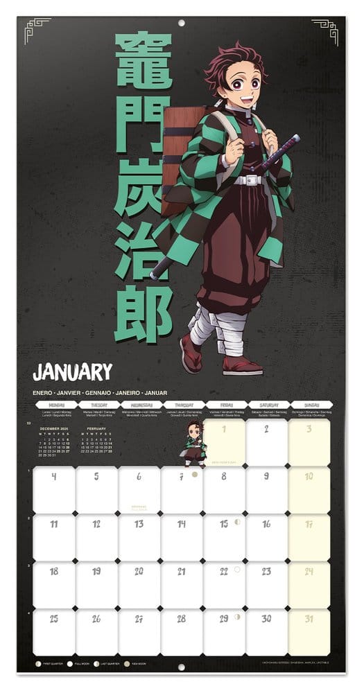 Demon Slayer calendrier mural 2027 30 x 30 cm