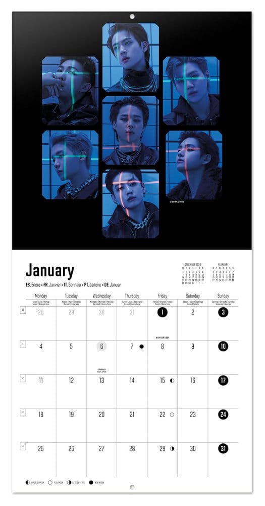 BTS calendrier mural 2027 30 x 30 cm