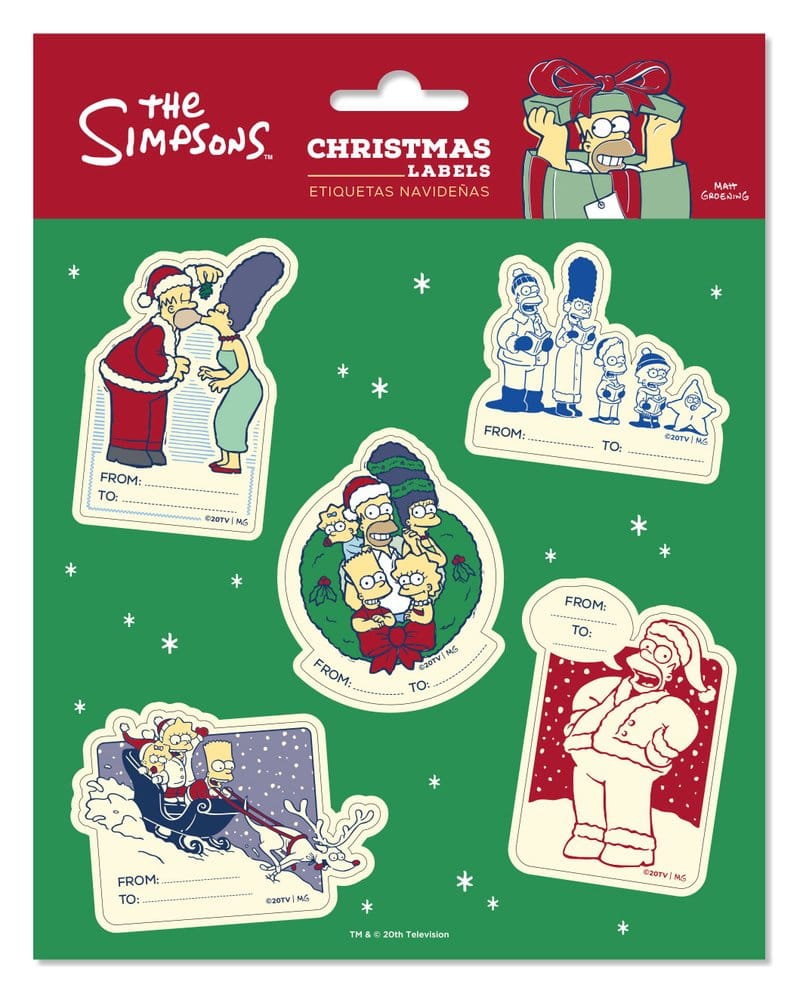 Les Simpson Étiquettes de Noël Autocollantes Premium (10)