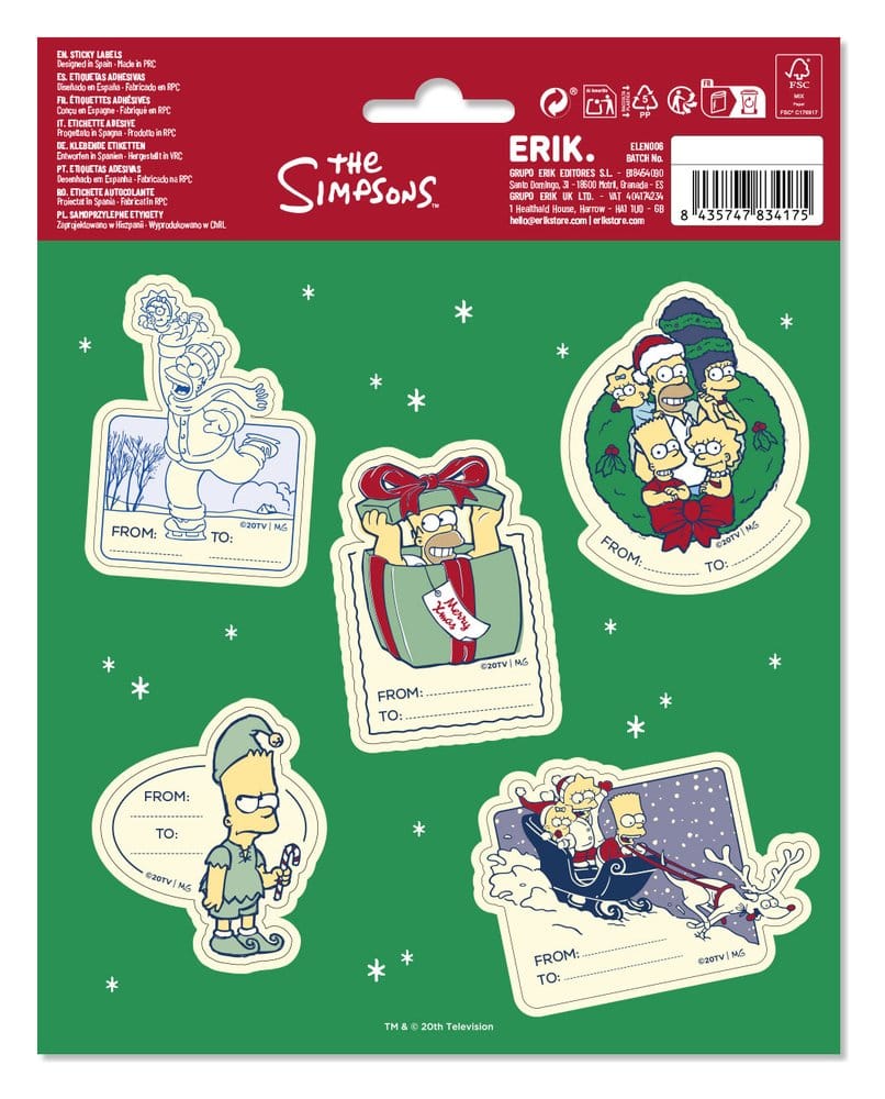 Les Simpson Étiquettes de Noël Autocollantes Premium (10)