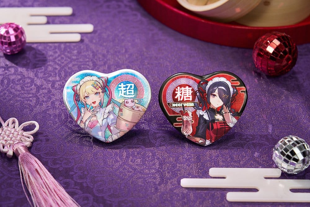 Needy Streamer Overload Needy Streamer Chinese Restaurant Series Heart-Shaped badge Ame