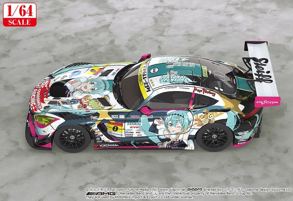 Hatsune Miku GT Project véhicule 1/64 Good Smile Hatsune Miku AMG 2018 SUPER GT Ver. 7 cm