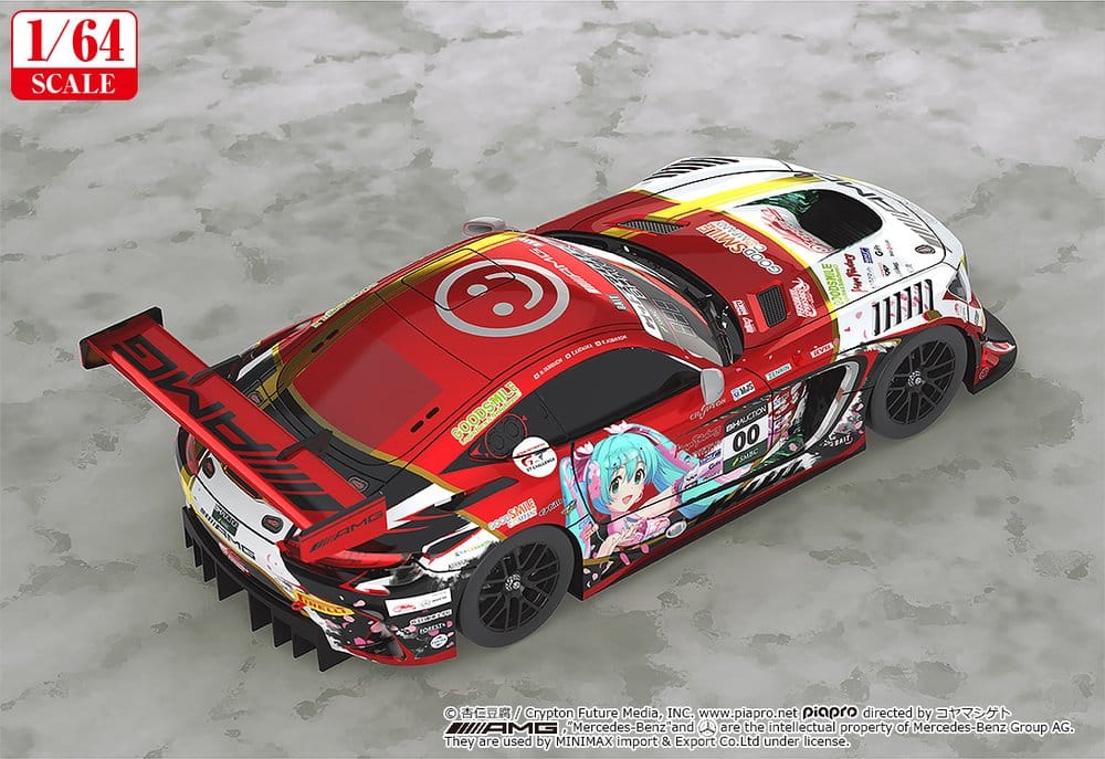Hatsune Miku GT Project véhicule 1/64 Mercedes-AMG Team Good Smile 2019 Suzuka 10 Hours Ver. 7 cm