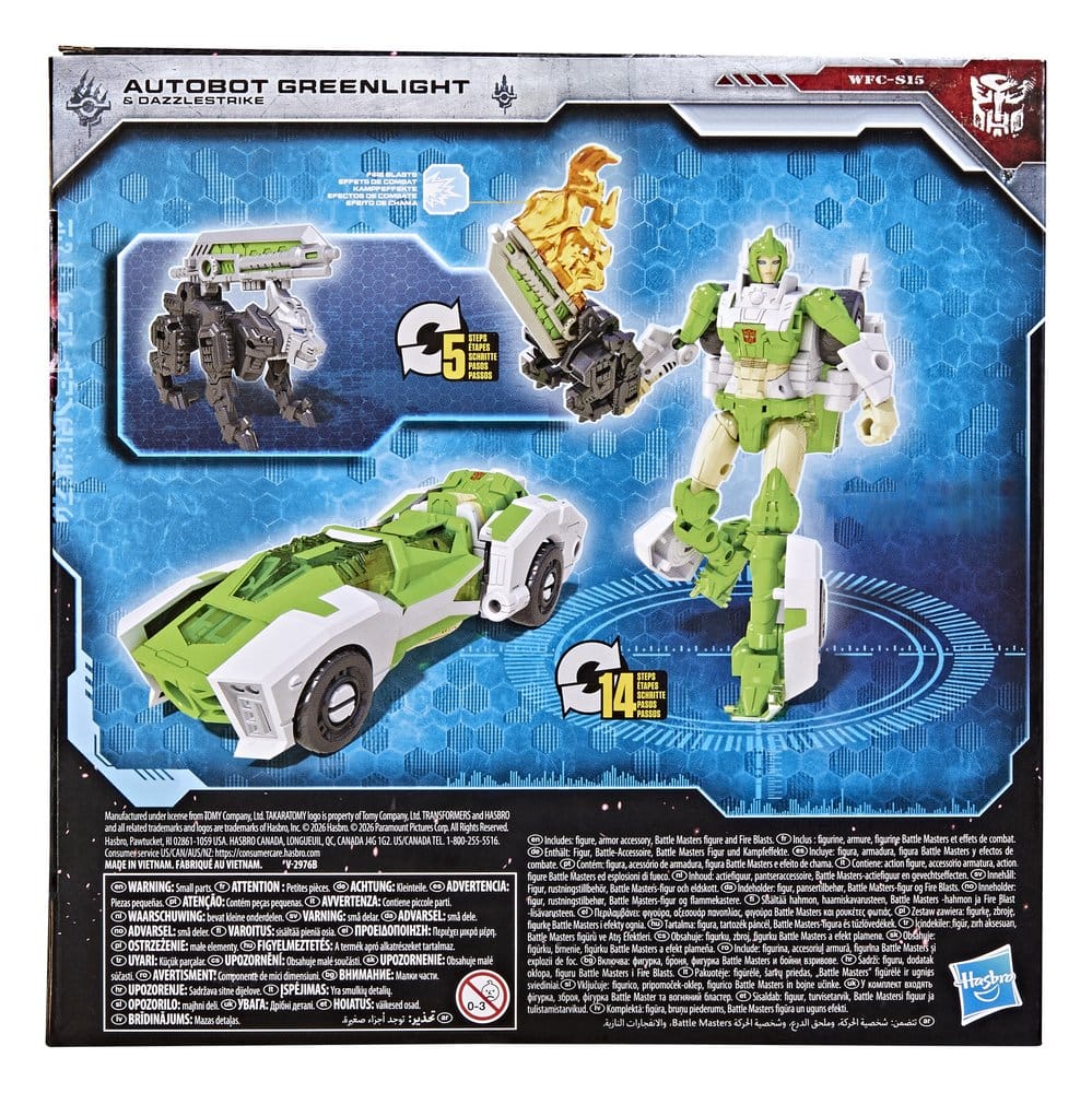 Transformers Generations War for Cybertron: Siege Deluxe Class figurine WFC-S15 Autobot Greenlight & Battle Masters Dazzlestrike 14 cm