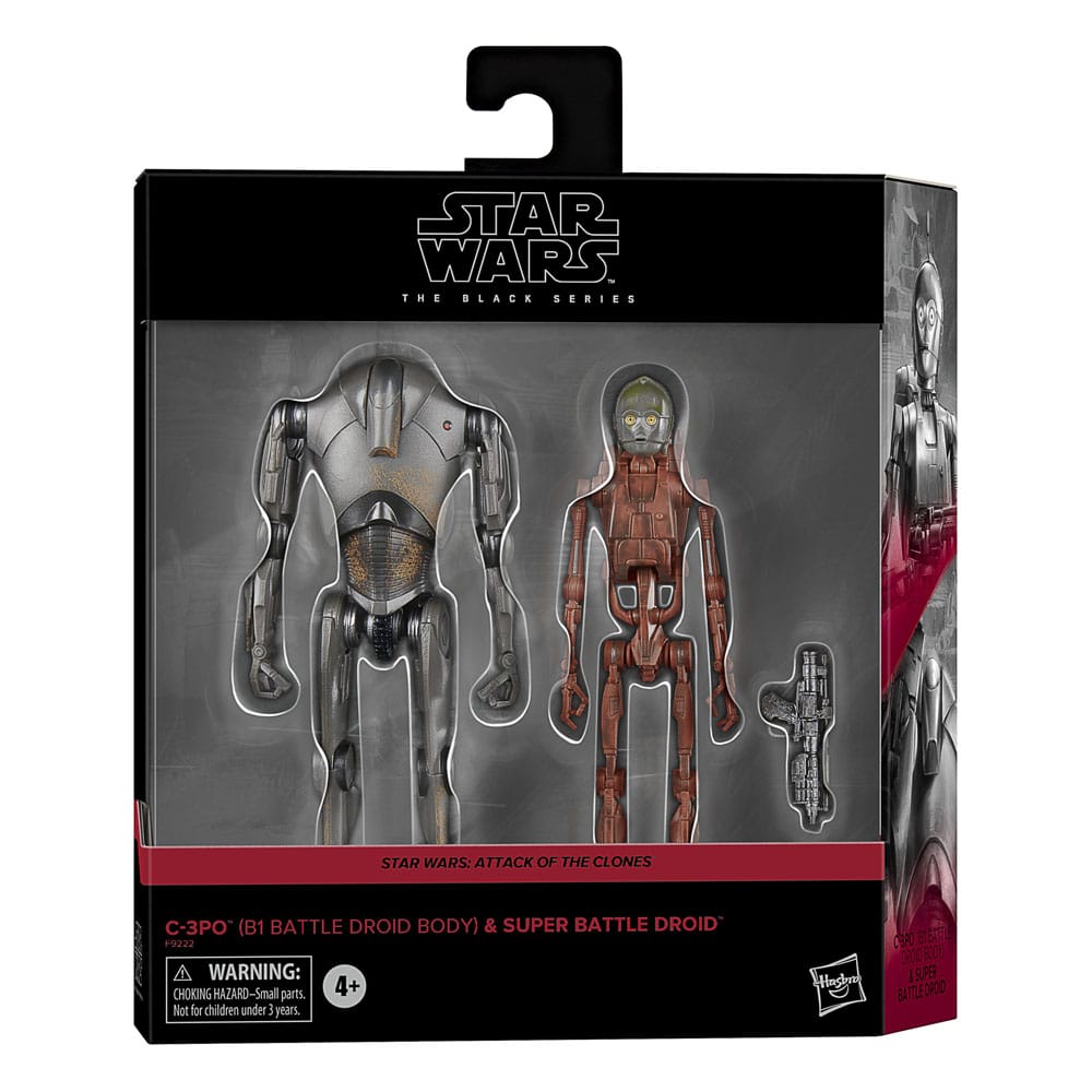 Star Wars Episode II Black Series pack 2 figurines C-3PO (B1 Battle Droid Body) & Super Battle Droid 15 cm