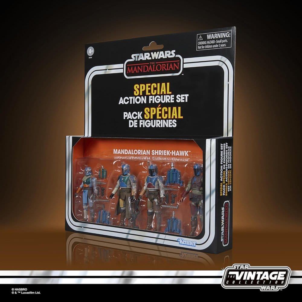 Star Wars The Mandalorian Vintage Collection pack 4 figurines Mandalorian Shriek-Hawk 10 cm