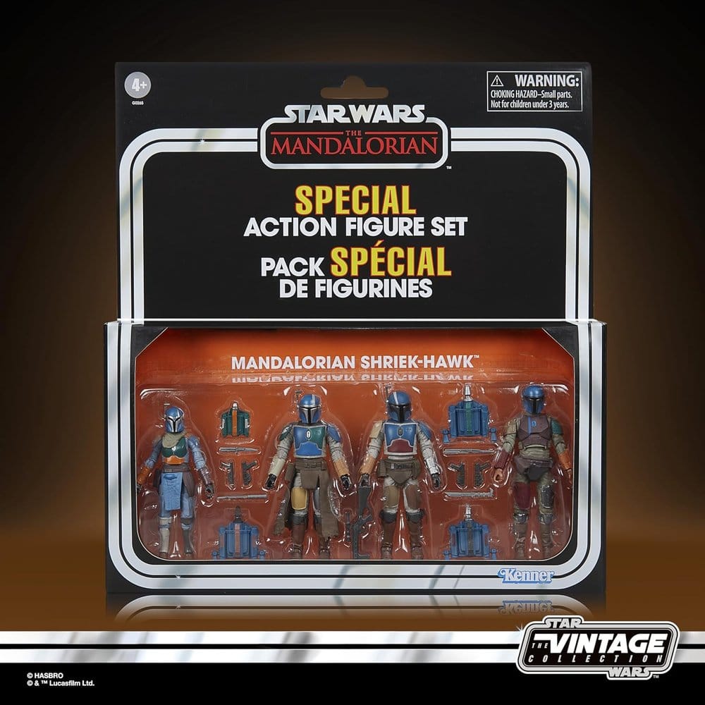 Star Wars The Mandalorian Vintage Collection pack 4 figurines Mandalorian Shriek-Hawk 10 cm
