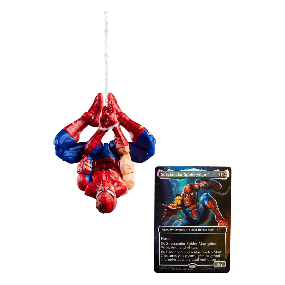 Marvel Legends Magic: The Gathering figurine Battle-Damaged Spider-Man (avec carte premium exclusive) 15 cm