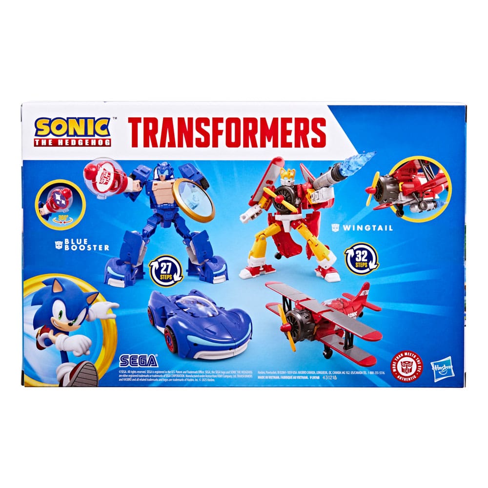 Sonic the Hedgehog x Transformers pack 2 figurines Wingtail & Blue Booster 13 cm