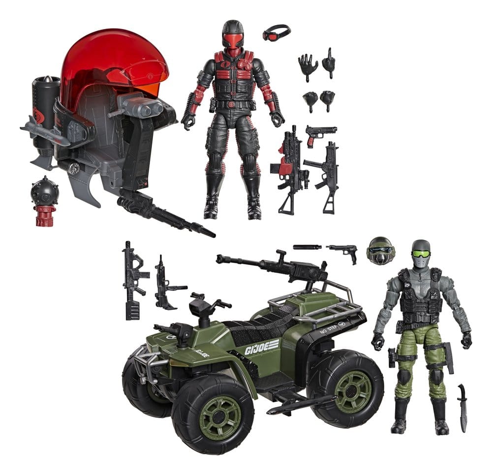 G.I. Joe Classified Series set de figurines et véhicules Snake Eyes & Varmint ATV vs. Stealth Viper & Cobra Stealth Flight Pod (Trubble Bubble) 15 cm