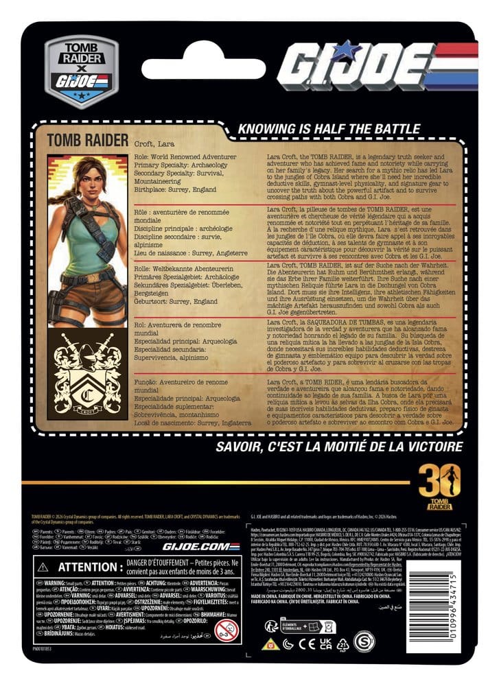 G.I. Joe Classified Series Retro Cardback Collaborative figurine Lara "Tomb Raider" Croft 15 cm