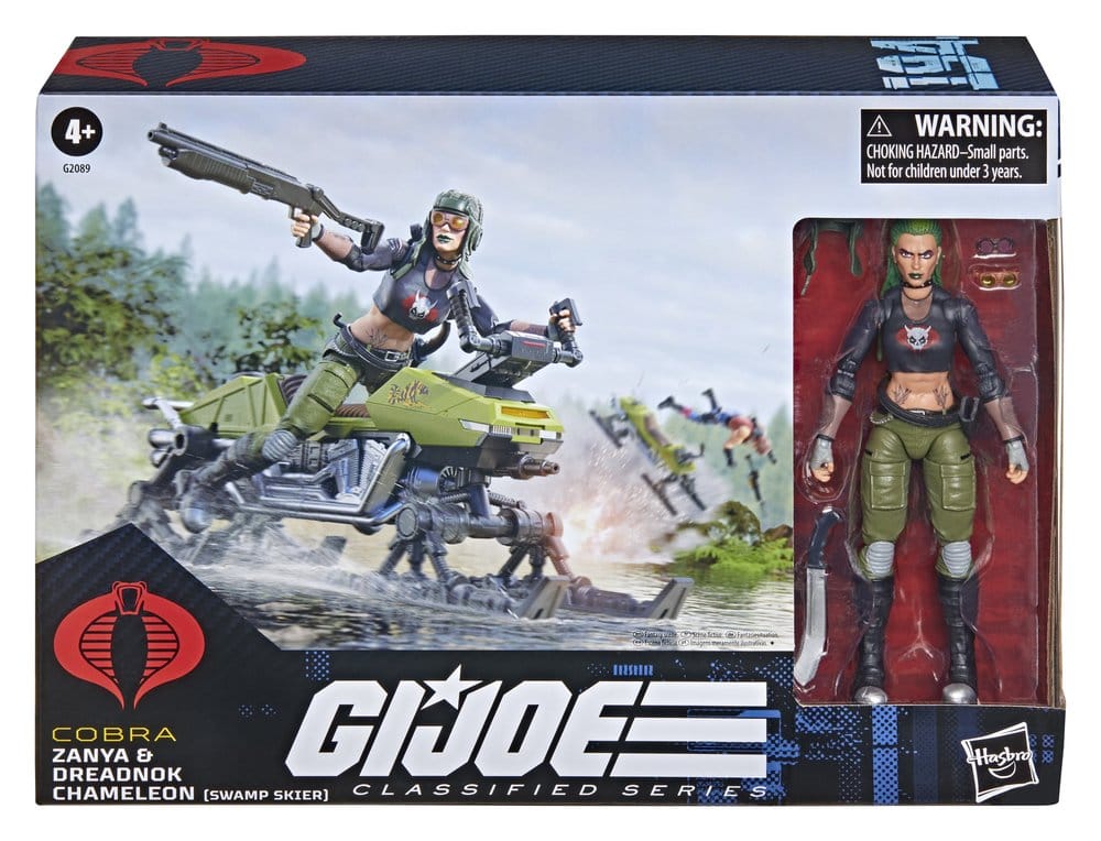 G.I. Joe Classified Series figurine et véhicule #194 Zanya et Dreadnok Chameleon (Swamp Skier) 15 cm