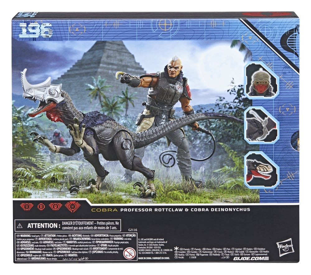 G.I. Joe Classified Series pack 2 figurines #196 Professor Rottclaw & Cobra Deinonychus 15 cm