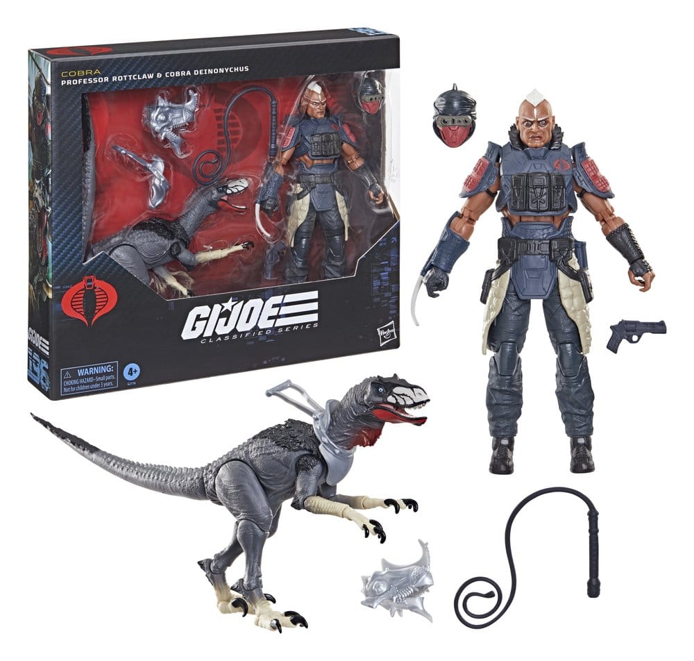 G.I. Joe Classified Series pack 2 figurines #196 Professor Rottclaw & Cobra Deinonychus 15 cm