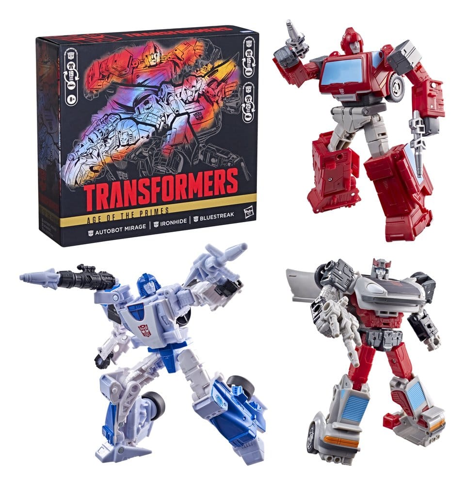 Transformers Age of the Primes pack 3 figurines Autobot Mirage & Bluestreak & Ironhide