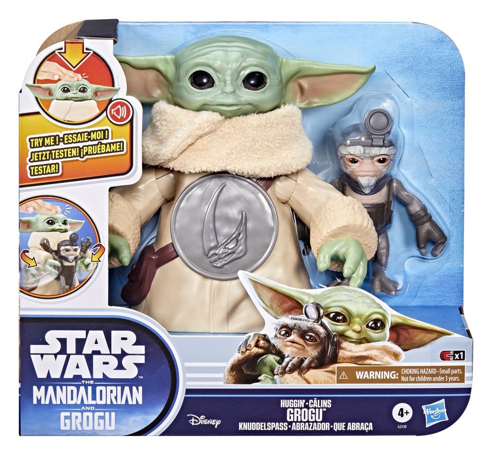 Star Wars: The Mandalorian & Grogu figurine électronique Câlins Grogu & Anzellan 17 cm