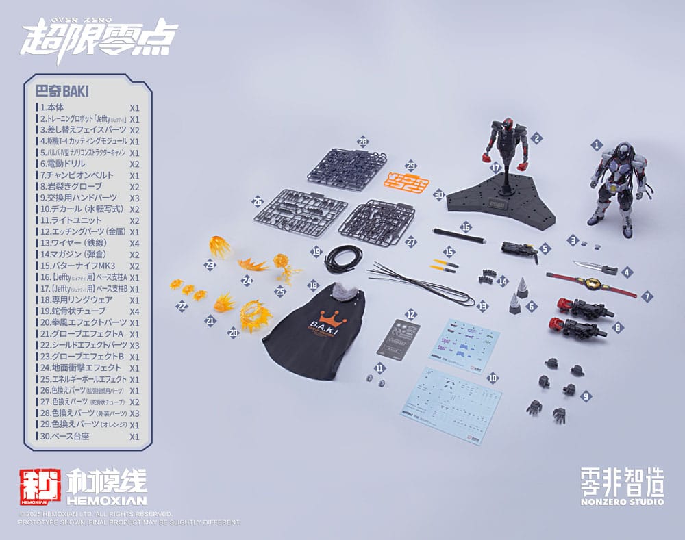 Original Character figurine Model Kit 1/10 Over Zero Series Baki 21 cm