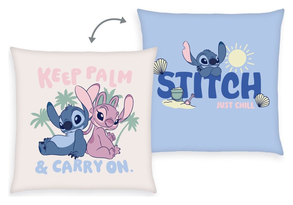 Lilo & Stitch coussin Soft Velboa Stitch & Angel Keep Palm & Carry On 40 x 40 cm