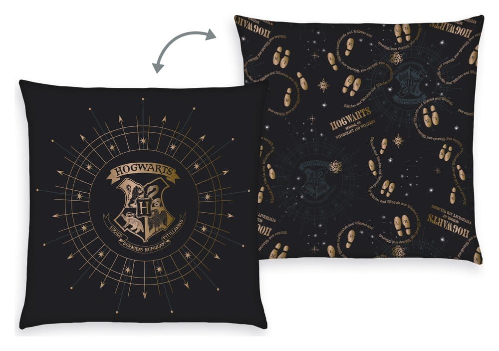 Harry Potter Coussin Hogwarts Crest & Marauder's Map 40 x 40 cm