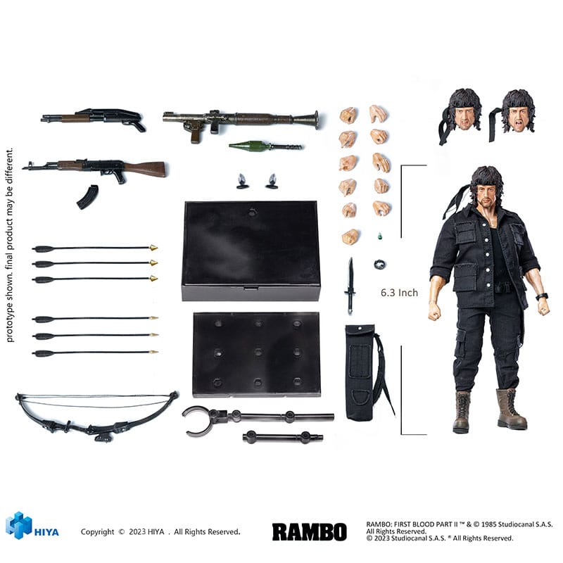 Rambo figurine 1/12 Exquisite Super Series First Blood II John Rambo 16 cm