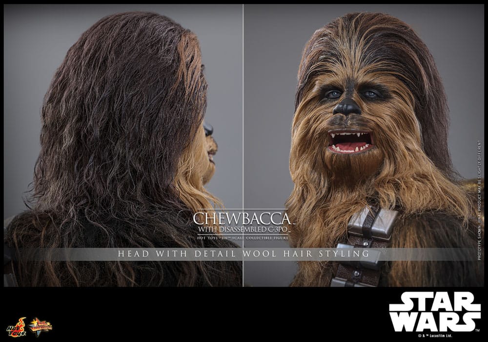 Star Wars Episode V figurine Movie Masterpiece 1/6 Chewbacca with Disassembled C-3PO 36 cm