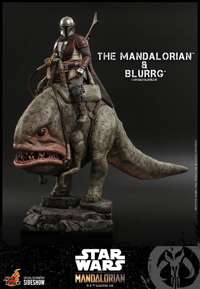 Star Wars The Mandalorian pack 2 figurines 1/6 The Mandalorian & Blurrg 37 cm