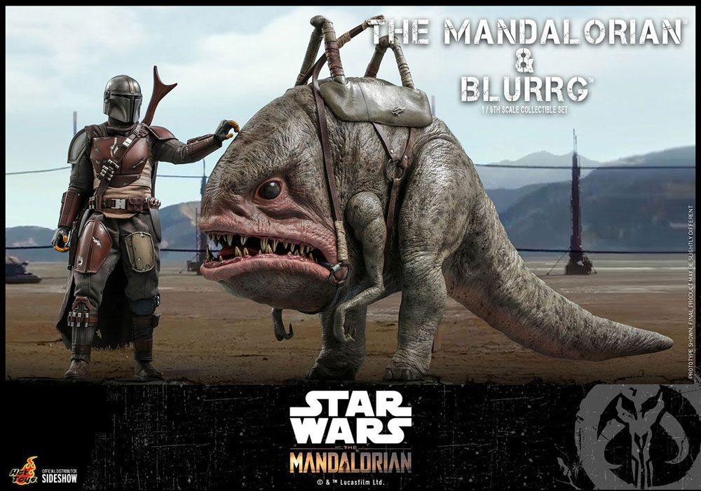 Star Wars The Mandalorian pack 2 figurines 1/6 The Mandalorian & Blurrg 37 cm