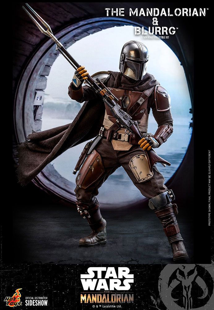 Star Wars The Mandalorian pack 2 figurines 1/6 The Mandalorian & Blurrg 37 cm