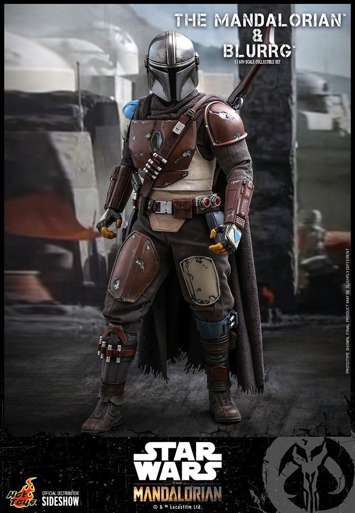 Star Wars The Mandalorian pack 2 figurines 1/6 The Mandalorian & Blurrg 37 cm