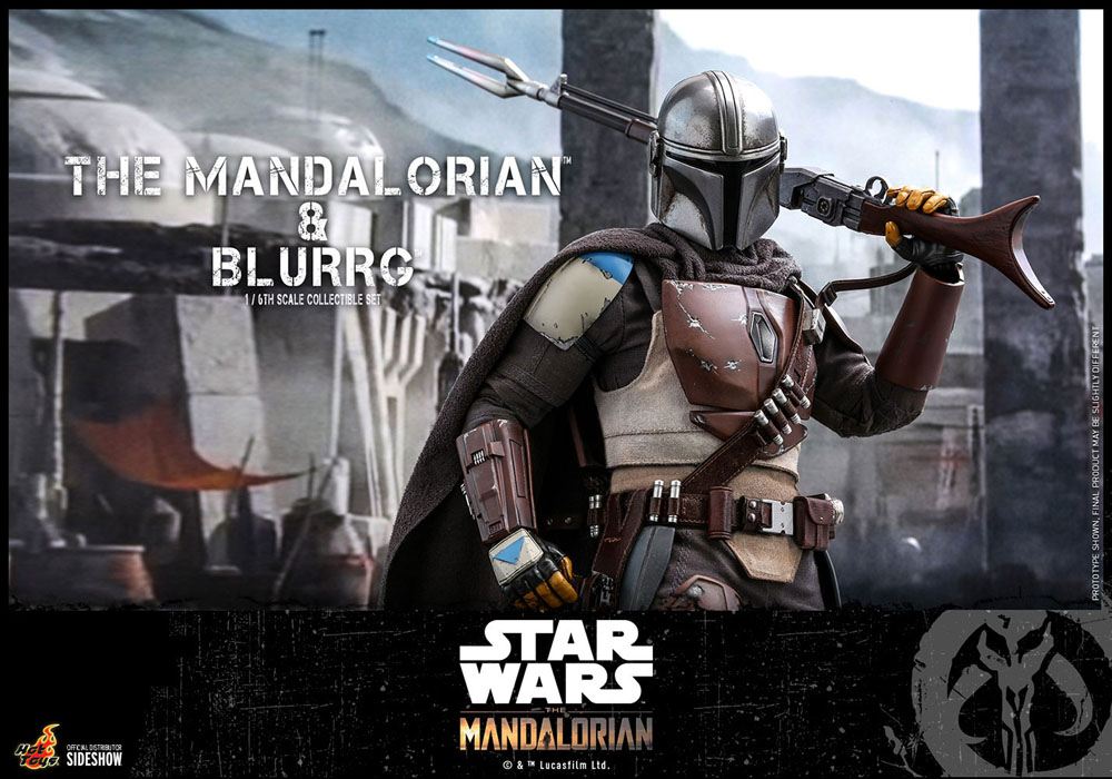 Star Wars The Mandalorian pack 2 figurines 1/6 The Mandalorian & Blurrg 37 cm