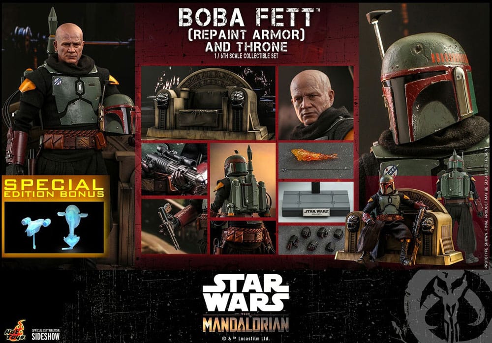 Star Wars: The Mandalorian figurine 1/6 Boba Fett Repaint Armor and Throne Special Edition 30 cm