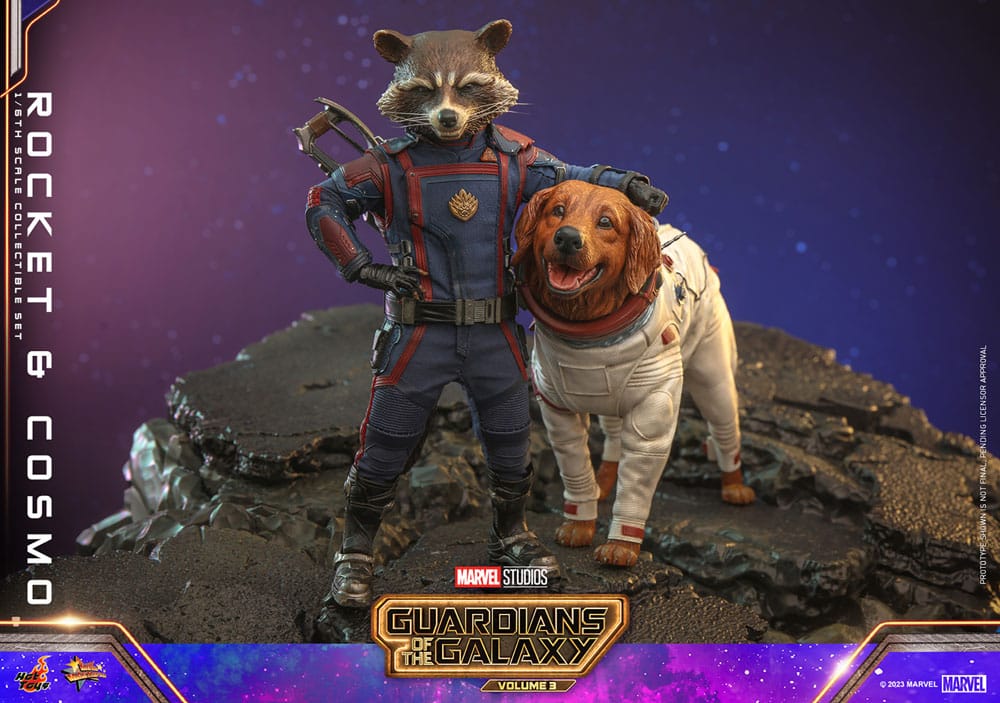 Les Gardiens de la Galaxie Vol. 3 figurines Movie Masterpiece 1/6 Rocket & Cosmo 16 cm