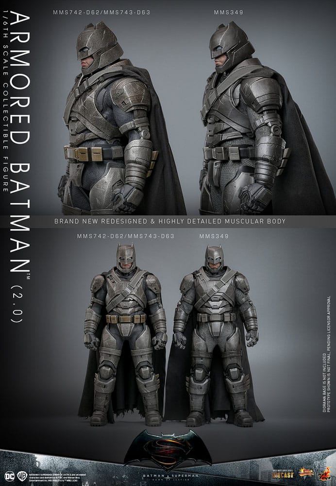 Batman v Superman : L'Aube de la justice figurine Movie Masterpiece 1/6 Armored Batman 2.0 33 cm