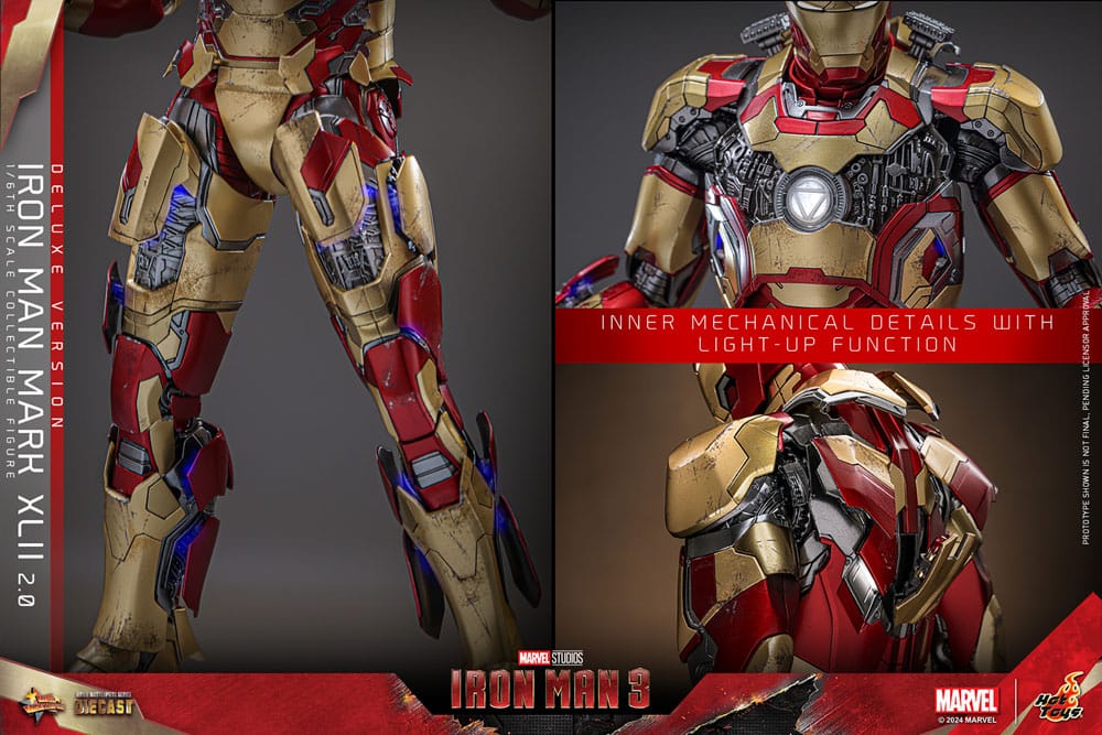 Iron Man 3 figurine Movie Masterpiece Diecast 1/6 Iron Man Mark XLII (2.0) Deluxe 32 cm