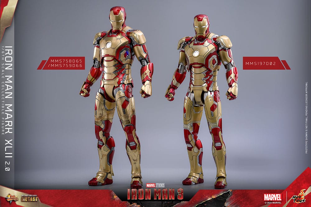 Iron Man 3 figurine Movie Masterpiece Diecast 1/6 Iron Man Mark XLII (2.0) 32 cm