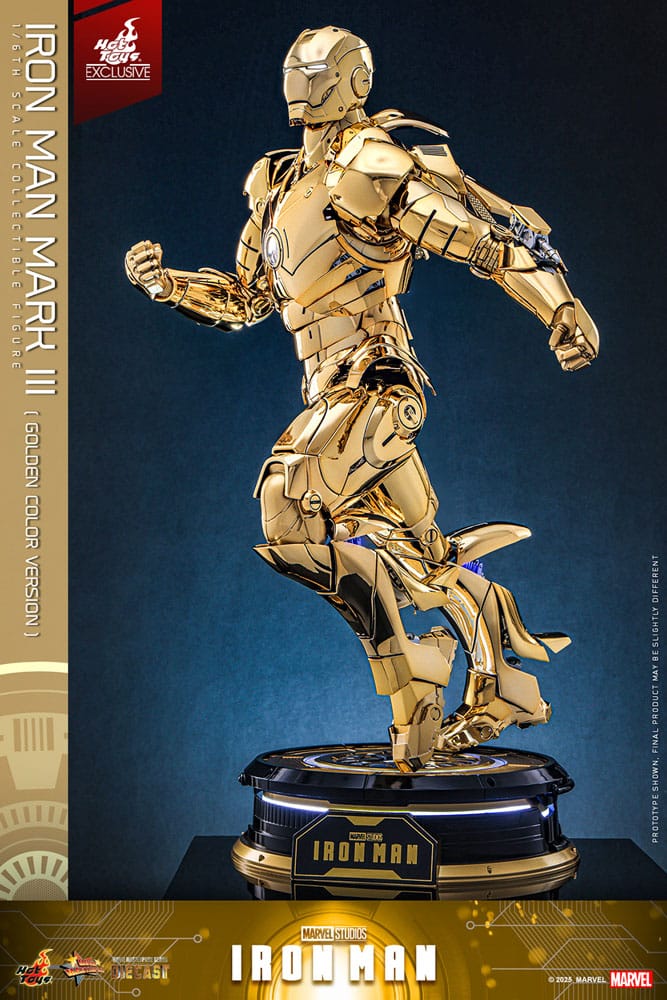 Iron Man figurine Movie Masterpiece Diecast 1/6 Iron Man Mark III (Gold Color Version) Hot Toys Exclusive 33 cm
