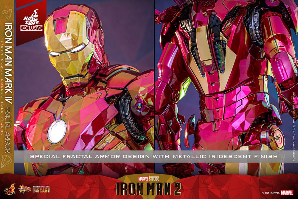 Iron Man figurine Movie Masterpiece Diecast 1/6 Iron Man Mark VI (Fractal Armor) Hot Toys Exclusive 33 cm