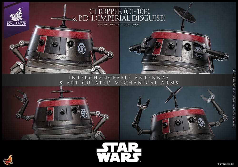 Star Wars figurine set 1/6 Chopper (C1-10P™) & BD-1™ (Imperial Disguise) 18 cm & 8 cm