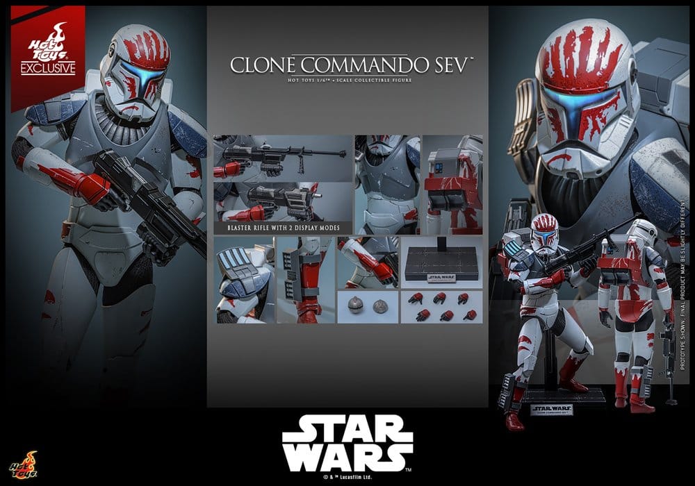 Star Wars: The Clone Wars Television Masterpiece figurine 1/6 Clone Commando Sev (Hot Toys Exclusive) 30 cm