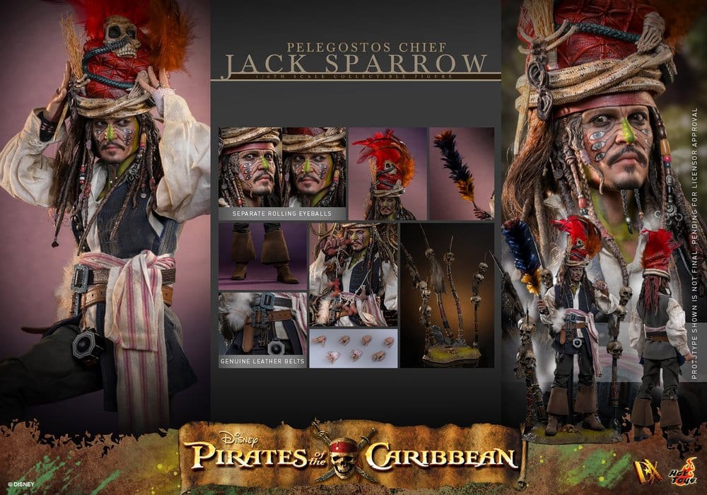 Pirates des Caraïbes : Le Secret du coffre maudit figurine DX 1/6 Pelegostos Chief Jack Sparrow 30 cm