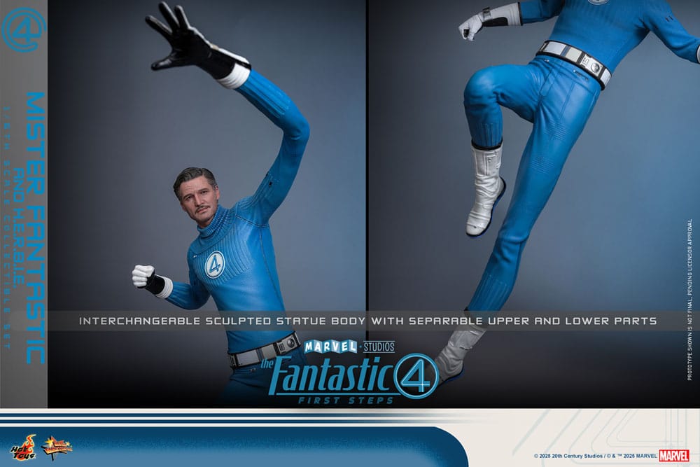 Les Quatre Fantastiques : Premiers pas pack 2 figurines Movie Masterpiece 1/6 Mister Fantastic & H.E.R.B.I.E. 30 cm