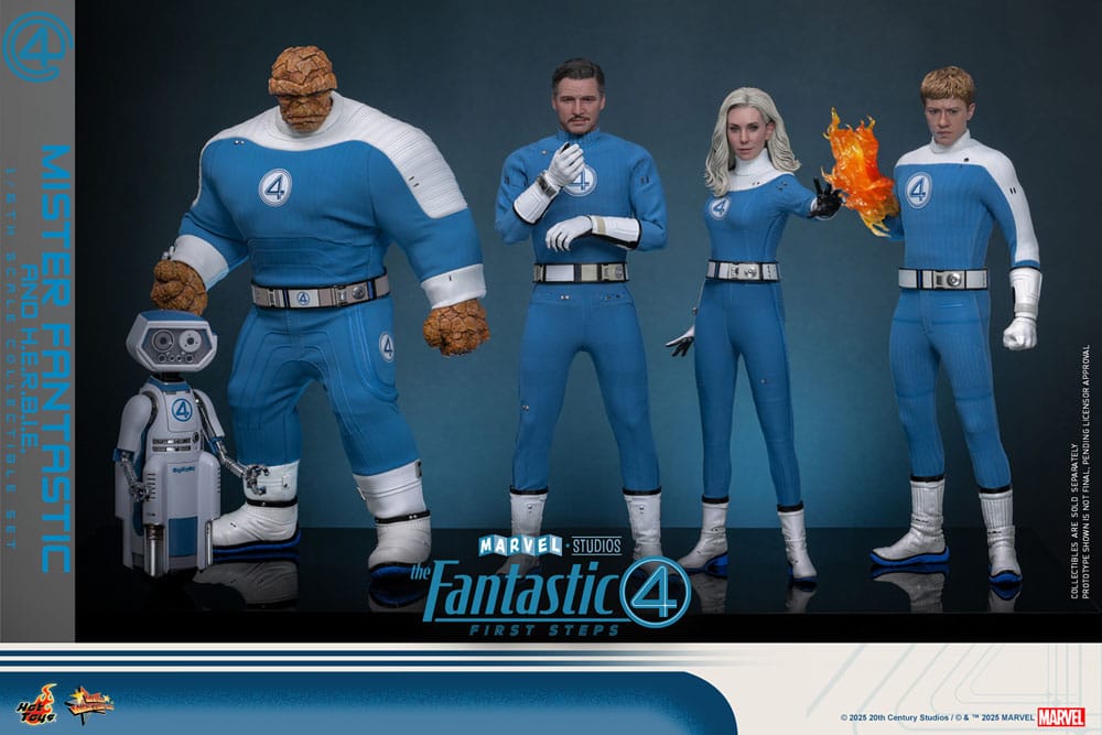 Les Quatre Fantastiques : Premiers pas pack 2 figurines Movie Masterpiece 1/6 Mister Fantastic & H.E.R.B.I.E. 30 cm