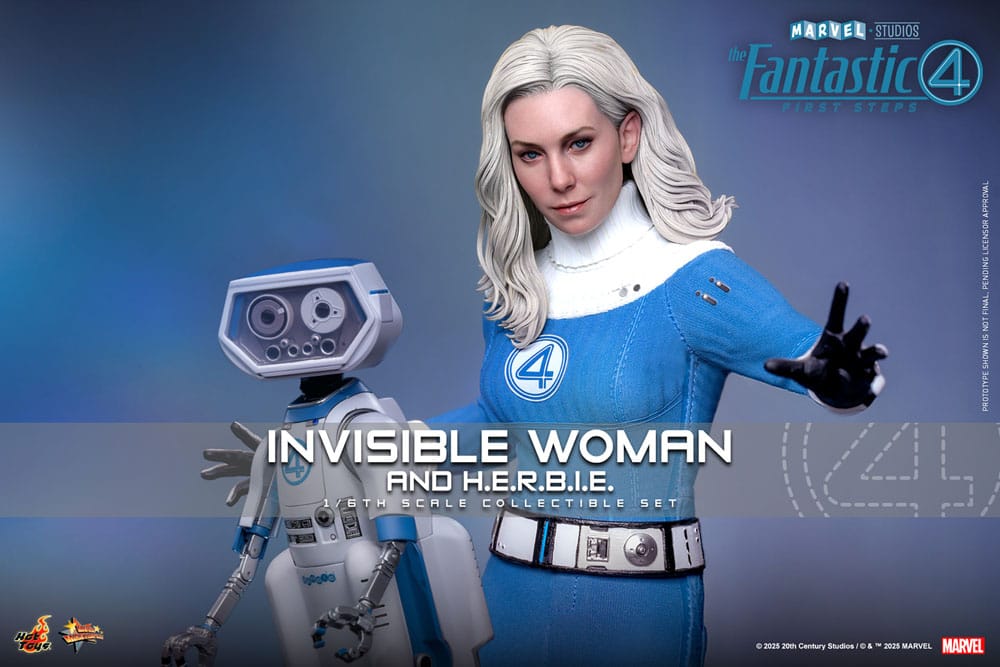 Les Quatre Fantastiques : Premiers pas pack 2 figurines Movie Masterpiece 1/6 Invisible Woman & H.E.R.B.I.E. 28 cm