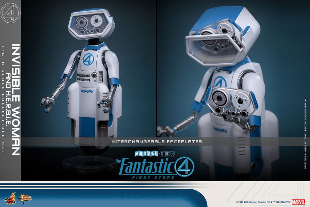 Les Quatre Fantastiques : Premiers pas pack 2 figurines Movie Masterpiece 1/6 Invisible Woman & H.E.R.B.I.E. 28 cm